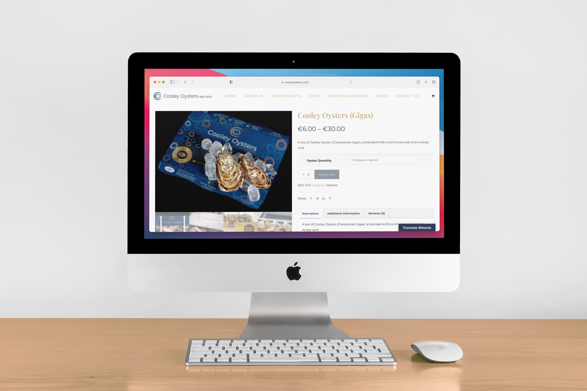 cooley oysters website imac